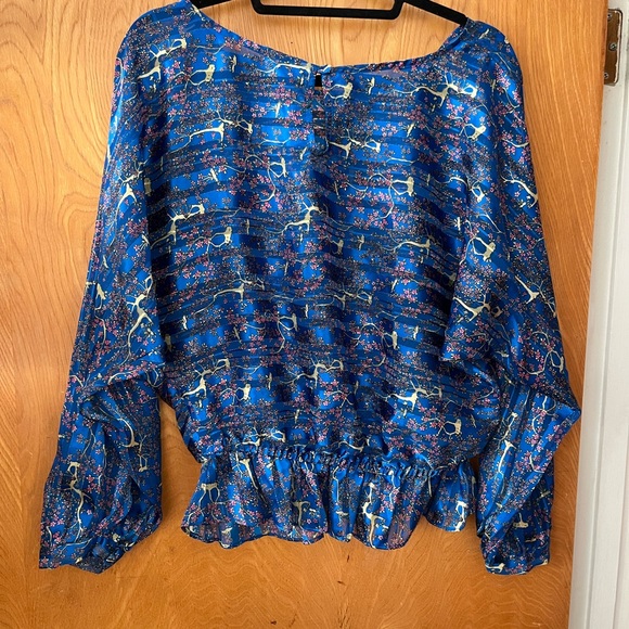 Free People floral sheer doman style blouse M - Picture 7 of 9